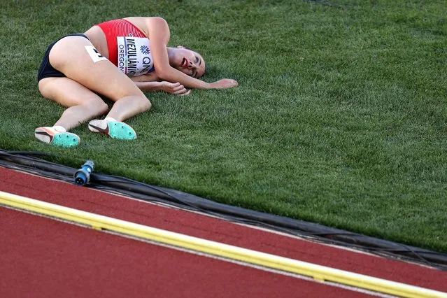 Diana Mezulianikova of Team Czech Republic reacts after competing in the Women’s 1500 Meter heats on day one of the World Athletics Championships Oregon22 at Hayward Field on July 15, 2022 in Eugene, Oregon. (Photo by Ezra Shaw/Getty Images)