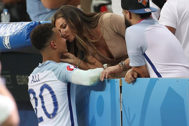 Midfielder Dele Alli's girlfriend Ruby Mae at the  2016 UEFA European Championships Euro 2016, Round of 16: England vs Iceland in Nice, France, 2016. (Photo by Focus Images Limited)