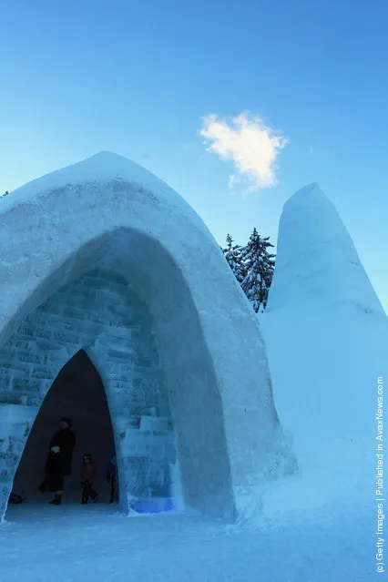 A church made entirely of snow and ice in southern Bavaria