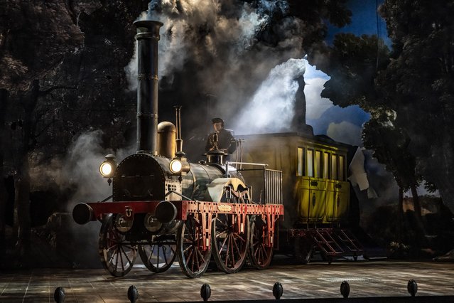 The Company perform on stage during a dress rehearsal of “Iolanthe” by Gilbert and and Sulivan at London Coliseum on October 03, 2023 in London, England (Photo by John Snelling/Getty Images)