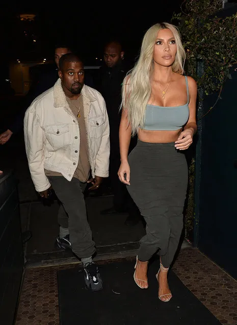 Km Kardashian and Kanye West attend Kendall Jenner's birthday party in Los Angeles, USA on November 3, 2017. (Photo by All Access/SPW/Splash News and Pictures)