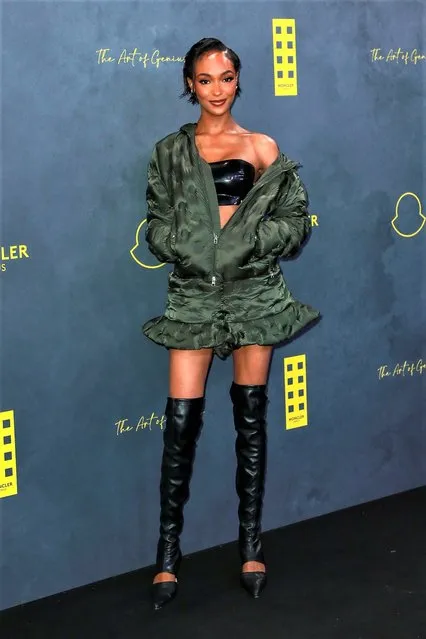 British model Jourdan Dunn attends the Moncler Presents: The Art of Genius at Olympia London on February 20, 2023 in London, England. (Photo by Dave Benett/Getty Images for Moncler)