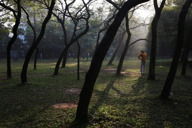 A man exercises in the morning at Ramna Park in Dhaka, Bangladesh, December 27, 2017. (Photo by Mohammad Ponir Hossain/Reuters)