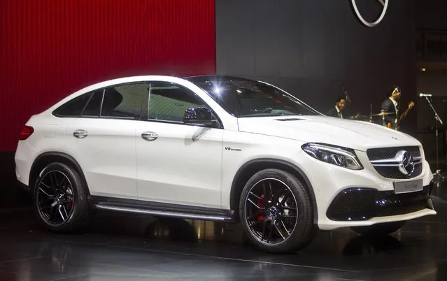 The new Mercedes GLE Coupe SUV is unveiled at the North American International Auto Show, Monday, January 12, 2015, in Detroit. (Photo by Tony Ding/AP Photo)