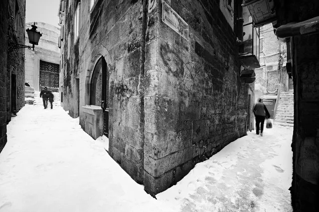 “Split”. The ancient Old Town of Split (Croatia) in February 2012 during the heaviest snowfall in its recorded history. (Photo and caption by Nenad Saljic/National Geographic Traveler Photo Contest)