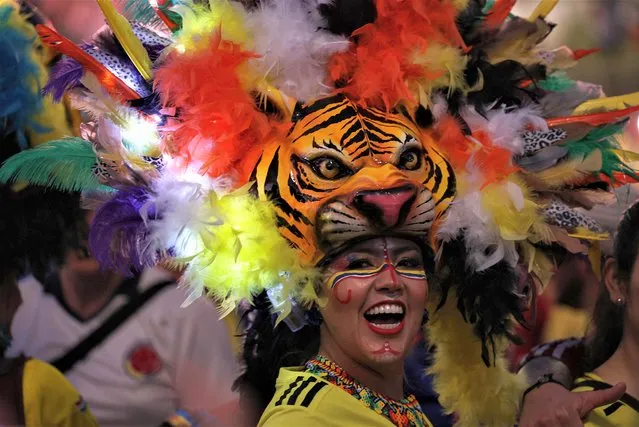 A supporter of Colombia is seen prior to the Australia and New Zealand 2023 Women's World Cup Group H football match between Germany and Colombia at Sydney Football Stadium in Sydney on July 30, 2023. (Photo by Franck Fife/AFP Photo)