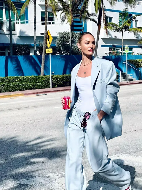 Supermodel Candice Swanepoel attends Art Basel with poppi, her fave healthy soda, in Miami in the first decade of December 2023. (Photo by poppi)