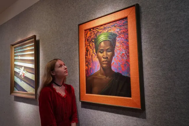 Vladimir Griegorovich Tretchikoff’s Zulu Girl goes on display at Bonhams on New Bond Street, London, at the preview for its modern and contemporary African Art sale on March 27, 2024. (Photo by Amer Ghazzal/Alamy Live News)
