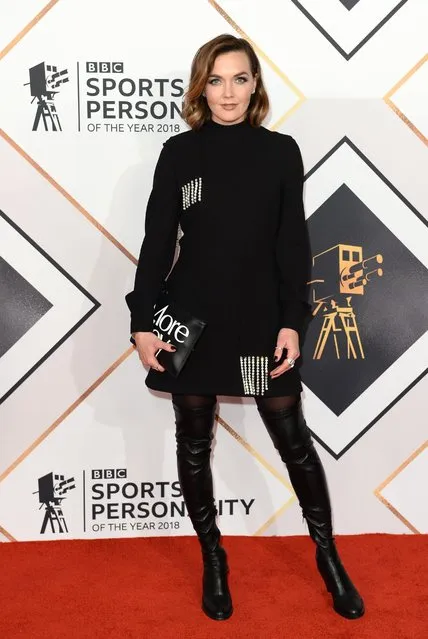 British former track cyclist who specialised in the sprint, team sprint and keirin disciplines, Victoria Pendleton, attends the 2018 BBC Sports Personality Of The Year at The Vox Conference Centre on December 16, 2018 in Birmingham, England. (Photo by Jeff Spicer/Getty Images)