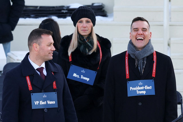 A rehearsal with stand-ins representing U.S. President-elect Donald Trump, his wife Melania Trump and Vice President-elect JD Vance, takes place in front of the U.S. Capitol ahead of the presidential inauguration of U.S. President-elect Donald Trump, in Washington, U.S., January 12, 2025. (Photo by Fabrizio Bensch/Reuters)