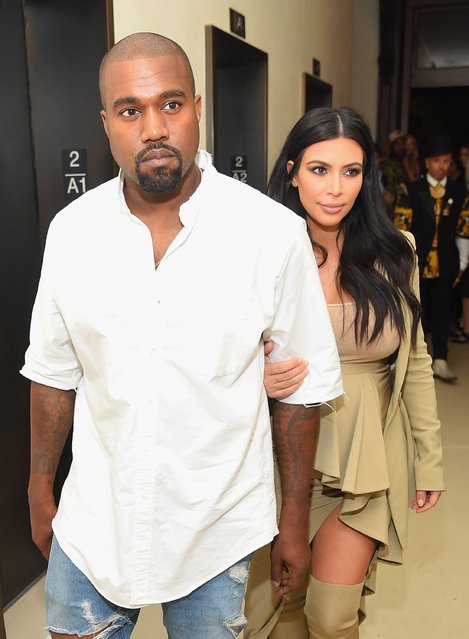 (L-R) Kanye West and Kim Kardashian-West attend the Rihanna Party at The New York Edition on September 10, 2015 in New York City. (Photo by Michael Loccisano/Getty Images for EDITION)
