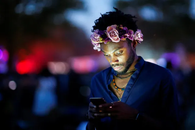 A man takes part in the Annual Afropunk Music festival in the borough of Brooklyn in New York, U.S., August 27, 2016. (Photo by Eduardo Munoz/Reuters)
