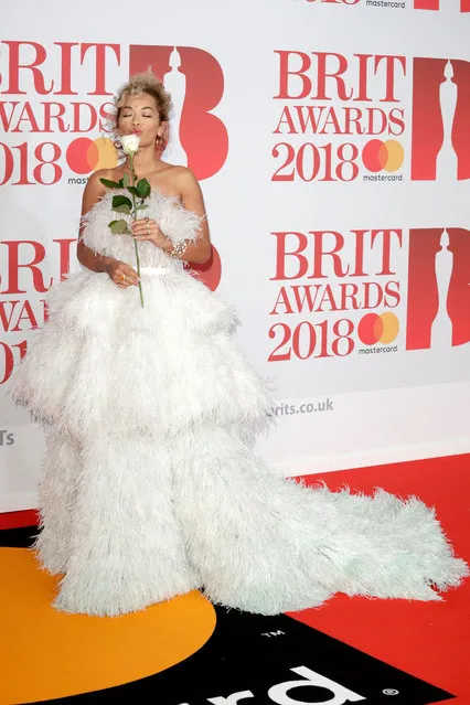Singer Rita Ora attends The BRIT Awards 2018 held at The O2 Arena on February 21, 2018 in London, England. (Photo by John Phillips/Getty Images)