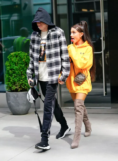 Pete Davidson and Ariana Grande are seen on June 20, 2018 in New York City. (Photo by Gotham/GC Images)