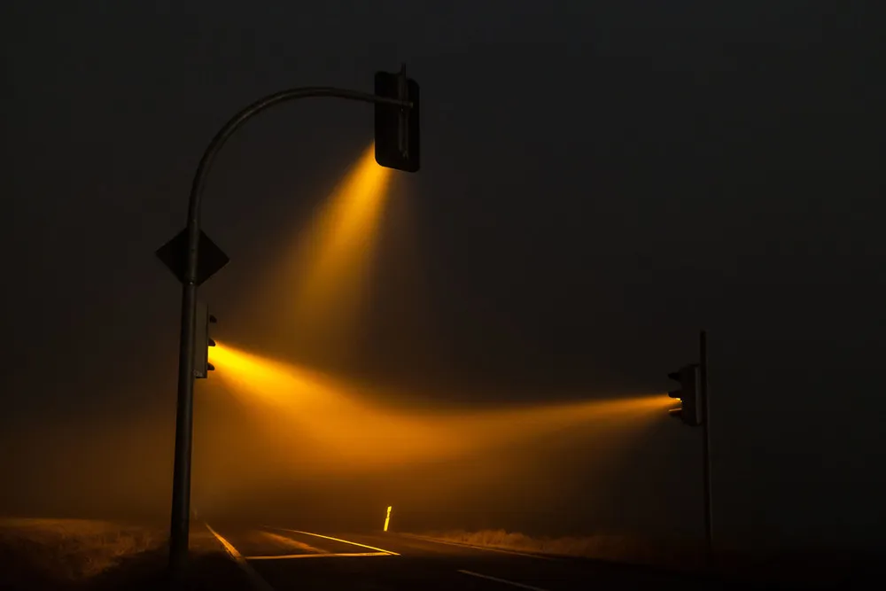 Misty Traffic Lights in Germany Photographed by Lucas Zimmermann