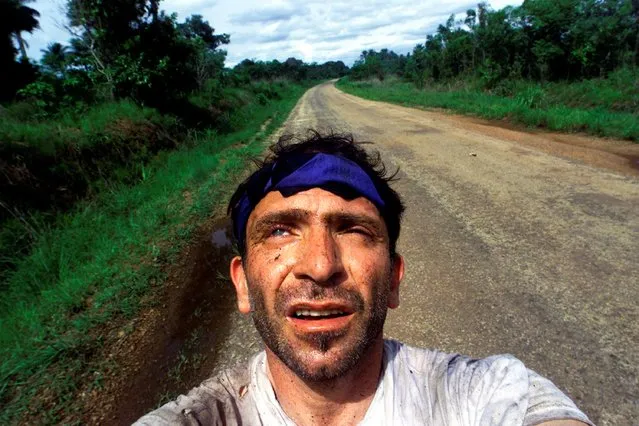 Yannis Behrakis takes a self portrait after surviving an ambush by Revolutionary United Front rebels in the jungle of Sierra Leone when Kurt Schork and Miguel Moreno were killed, May 2000. (Photo by Yannis Behrakis/Reuters)