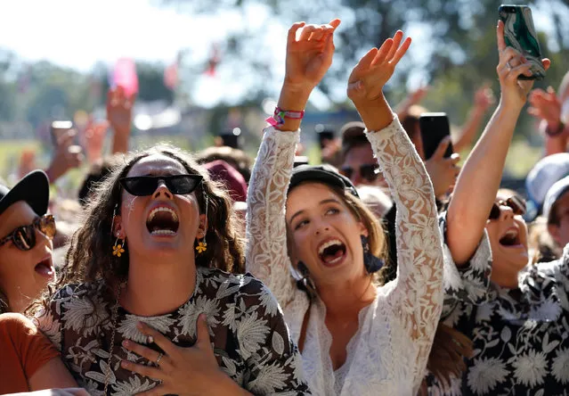 Festival-goers enjoy local artist Tones and I perform during at Splendour in the Grass music festival in Byron Bay, Australia, 19 July 2019. (Photo by Regi Varghese/EPA/EFE)