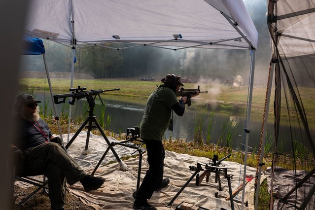 Gun enthusiasts attend the annual Machine Gun Shoot sponsored by Shooters Gauntlet on September 21, 2024 in Monroe, Pennsylvania. (Photo by Spencer Platt/Getty Images)