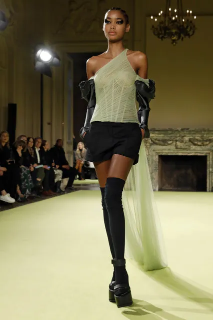 The Vera Wang collection is modeled during Fashion Week in New York, Tuesday, February 11, 2020. (Photo by Richard Drew/AP Photo)