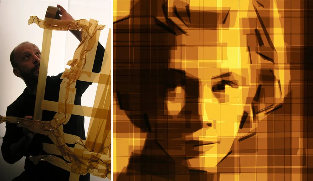 Portraits Out of Packing Tape by Mark Khaisman