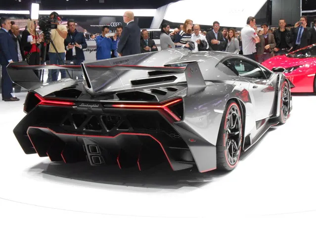 A Lamborghini Venenos on display at the Geneva Motor Show. (Photo by Luis Fernando Ramos/G1)