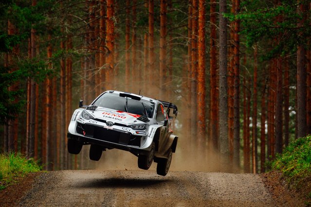 Kalle Rovanperä of Finland and Toyota Gazoo Racing WRT, competes in his Toyota GR Yaris Rally1 during Day 3 of WRC Rally Finland, Round 9 of the 2025 FIA World Rally Championship on August 02, 2025 in Jyvaskyla, Finland. (Photo by McKlein Photography/LAT Images)