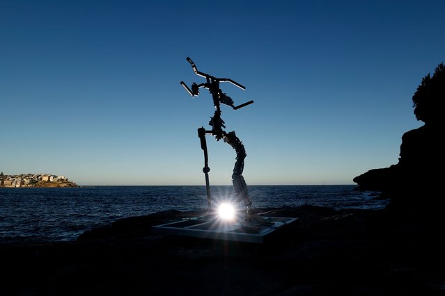 Ode to the Ancestors by Dr Jason Christopher of Sculpture By The Sea on October 15, 2025 in Sydney, Australia. Sculpture by the Sea returns to Sydney's Bondi to Tamarama coastal walk from October 17 to November 3, 2025, showcasing 100 sculptures by artists from around the world in Australia's largest free outdoor sculpture exhibition. (Photo by Brendon Thorne/Getty Images)