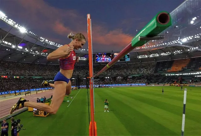 Katie Moon of Team United States competes in the Women's Pole Vault Final during day five of the World Athletics Championships Budapest 2023 at National Athletics Centre on August 23, 2023 in Budapest, Hungary. (Photo by Richard Heathcote/Getty Images)
