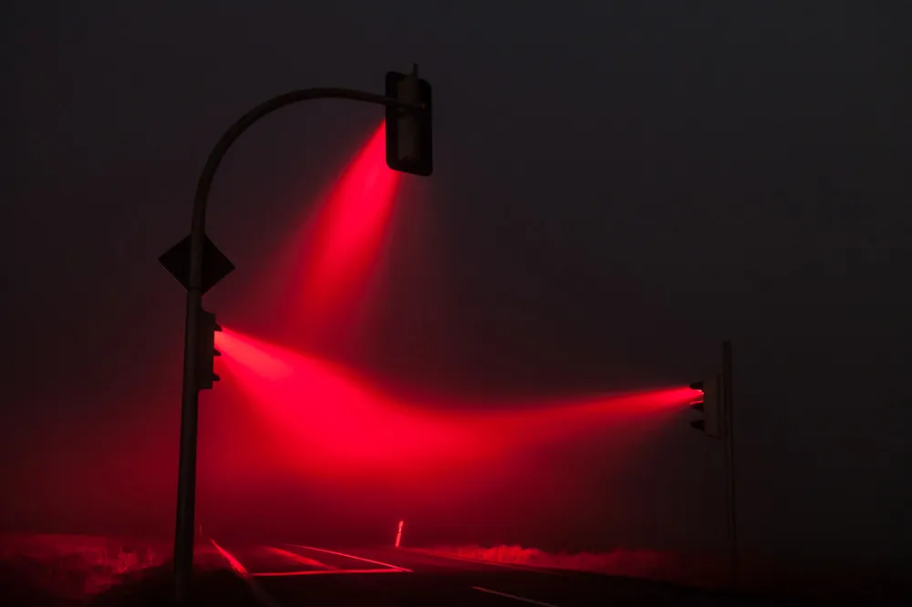 Misty Traffic Lights in Germany Photographed by Lucas Zimmermann