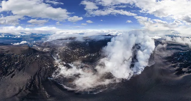 Eyjafjallajokull Volcano, Iceland. (Photo by Airpano/Caters News)
