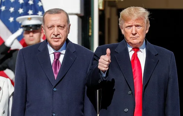U.S. President Donald Trump welcomes Turkey's Pressident Tayyip Erdogan at the White House in Washington, U.S., November 13, 2019. (Photo by Tom Brenner/Reuters)
