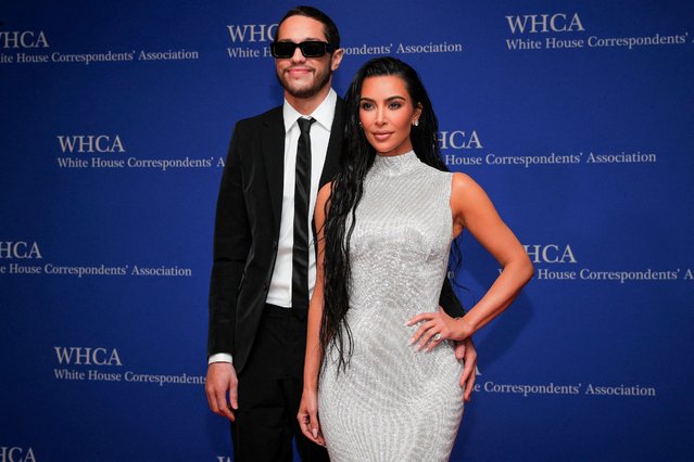 Kim Kardashian and Pete Davidson arrive on the red carpet for the annual White House Correspondents' Association Dinner in Washington, U.S., April 30, 2022. (Photo by Tom Brenner/Reuters)