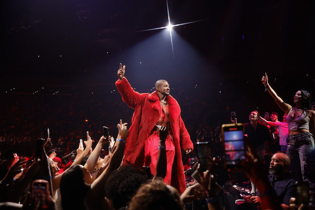 Singer Usher performs onstage during the USHER: Past Present Future Tour at Intuit Dome on September 21, 2024 in Inglewood, California. He has faced scrutiny over his friendship with the rapper Diddy, who has been accused of sеxual offences. (Photo by Emma McIntyre/Getty Images for Live Nation)