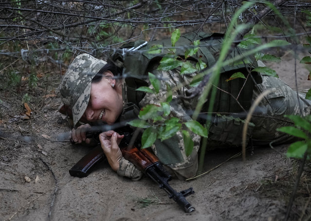 A member of female anti-drone mobile air defence unit “Bucha Witches” from the military Volunteer formation of Bucha territorial community, attend exercises near the town of Bucha in Kyiv region, Ukraine on August 3, 2024. (Photo by Gleb Garanich/Reuters)