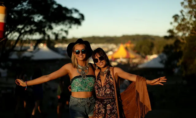 Festival goers pose during Splendour in the Grass 2016 on July 24, 2016 in Byron Bay, Australia. (Photo by Mark Metcalfe/Getty Images)