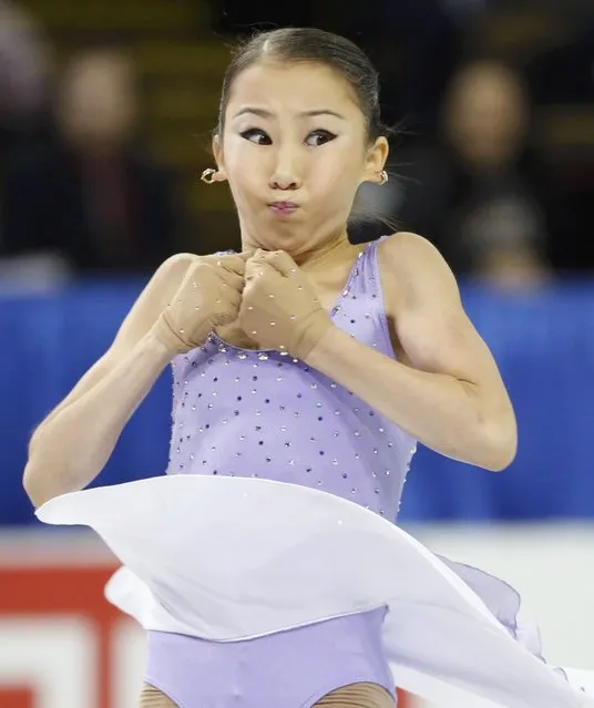 Elizabet Tursynbaeva of Kazakhstan performs during the ladies' free skating program at the Skate America figure skating competition in Milwaukee, Wisconsin October 24, 2015. (Photo by Lucy Nicholson/Reuters)
