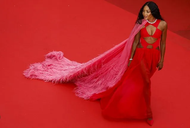 British model Naomi Campbell arrives for the screening of the film “Killers of the Flower Moon” during the 76th edition of the Cannes Film Festival in Cannes, southern France, on May 20, 2023. (Photo by Gonzalo Fuentes/Reuters)