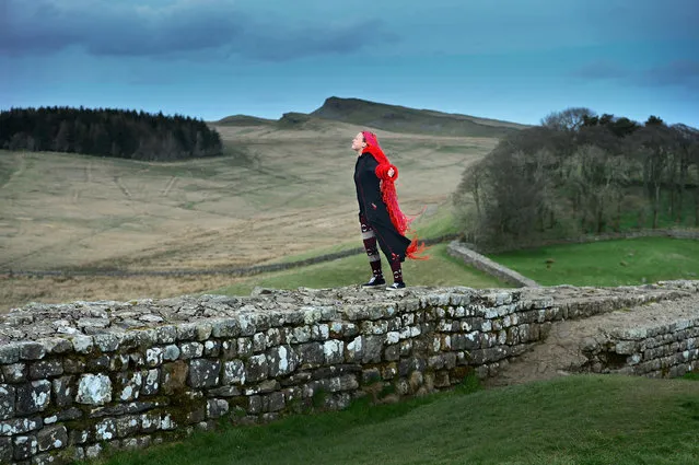 A member of the public visits Hadrian's Wall at Housesteads Roman Fort, the wall was started in AD 122 on the orders of Emperor Hadrian to keep out the Picts from Scotland on April 17, 2014 in England. (Photo by Jeff J. Mitchell/Getty Images)