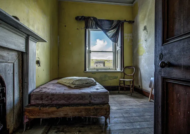 “Bedroom and Chapel”. The only house on the now uninhabited island of Ensay, looking across to the island’s tiny chapel. (Photo by John Maher/The Guardian)