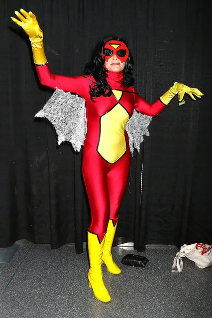 A cosplayer dressed as Spider Woman attends 2016 New York Comic Con – Day 1 on October 6, 2016 in New York City. (Photo by Laura Cavanaugh/Getty Images)