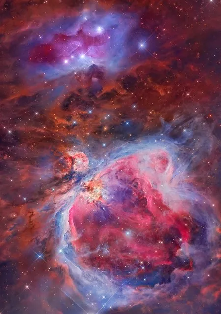 Miguel Angel García Borrella and Lluis Romero Ventura both shot Orion Sword from hundreds of kilometres away from each other to achieve this stunning image. It is a diffuse nebula situated in the Milky Way, south of Orion's Belt in the constellation of Orion. (Photo by Miguel Angel García Borrella and Lluis Romero Ventura/Astronomy Photographer of the Year 2018/Astrosirius.org)