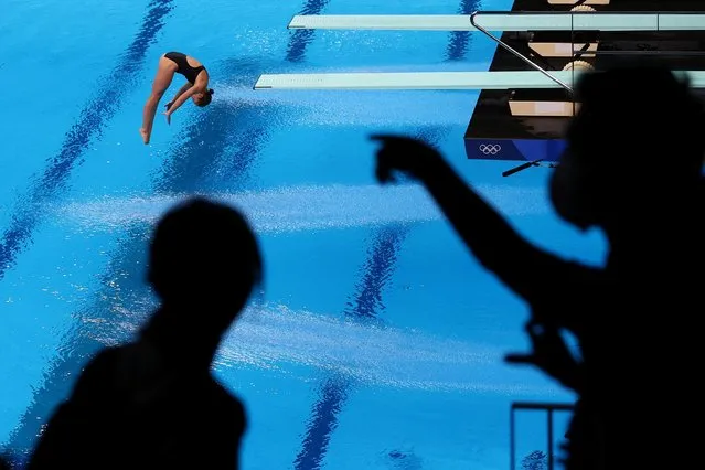 Hailey Hernandez of Team United States competes in the Women's 3m Springboard Semi final on day eight of the Tokyo 2020 Olympic Games at Tokyo Aquatics Centre on July 31, 2021 in Tokyo, Japan. (Photo by Stefan Wermuth/Reuters)
