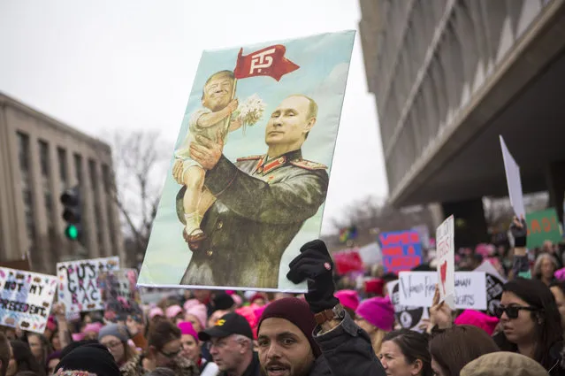 Protesters attend the Women's March on Washington on January 21, 2017 in Washington, DC. Following the inauguration of Donald Trump as the 45th president of the United States, the Womens March has spread to be a global march calling on all concerned citizens to stand up for equality, diversity and inclusion and for womens rights to be recognised around the world as human rights. (Photo by Jessica Kourkounis/Getty Images)
