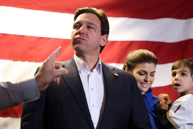 Republican presidential candidate Florida Governor Ron DeSantis attends a campaign event ahead of the caucus vote, in West Des Moines, Iowa, U.S., January 13, 2024. (Photo by Scott Morgan/Reuters)