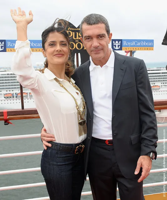 Antonio Banderas and Salma Hayek attend premiere of Puss In Boots