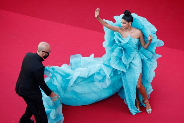 Indian influencer Farhana Bodi arrives for the screening of the film “Le Comte de Monte-Cristo” (The Count of Monte-Cristo) at the 77th edition of the Cannes Film Festival in Cannes, southern France, on May 22, 2024. (Photo by Stephane Mahe/Reuters)