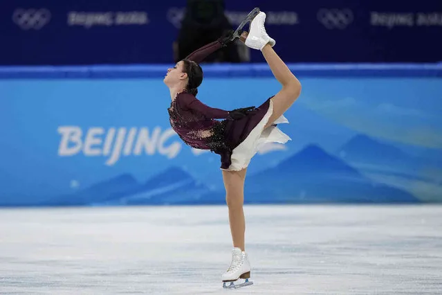 Anna Shcherbakova, of the Russian Olympic Committee, competes in the women's free skate program during the figure skating competition at the 2022 Winter Olympics, Thursday, February 17, 2022, in Beijing. (Photo by David J. Phillip/AP Photo)