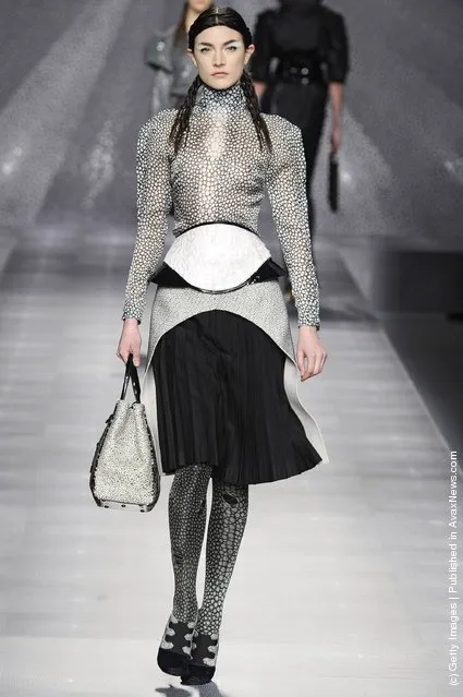 A model walks the runway at the Fendi Autumn Winter 2012 fashion show during Milan Fashion Week