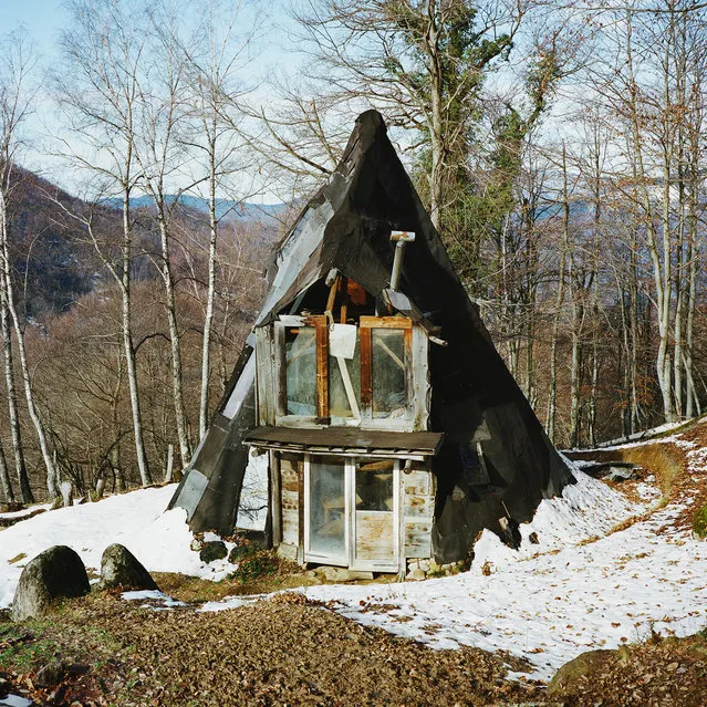 This is a secondary living structure at the property in the Pyrenees. Though it looks small in the photo, the teepee is actually almost 30 feet tall. This is where travelling volunteers stay during the summer months. (Photo by Antoine Bruy)