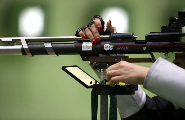 2016 Rio Olympics, Shooting, Preliminary, Women's 10m Air Rifle Qualification, Olympic Shooting Centre, Rio de Janeiro, Brazil on August 6, 2016. Esther Barrugues (AND) of Andorra competes. (Photo by Jeremy Lee/Reuters)